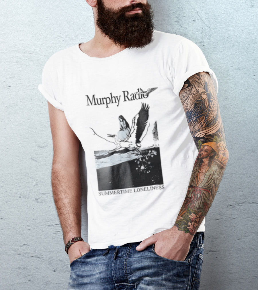 Murphy Radio Summertime Loneliness Woman On Flying Crane At Shore Line T-Shirt