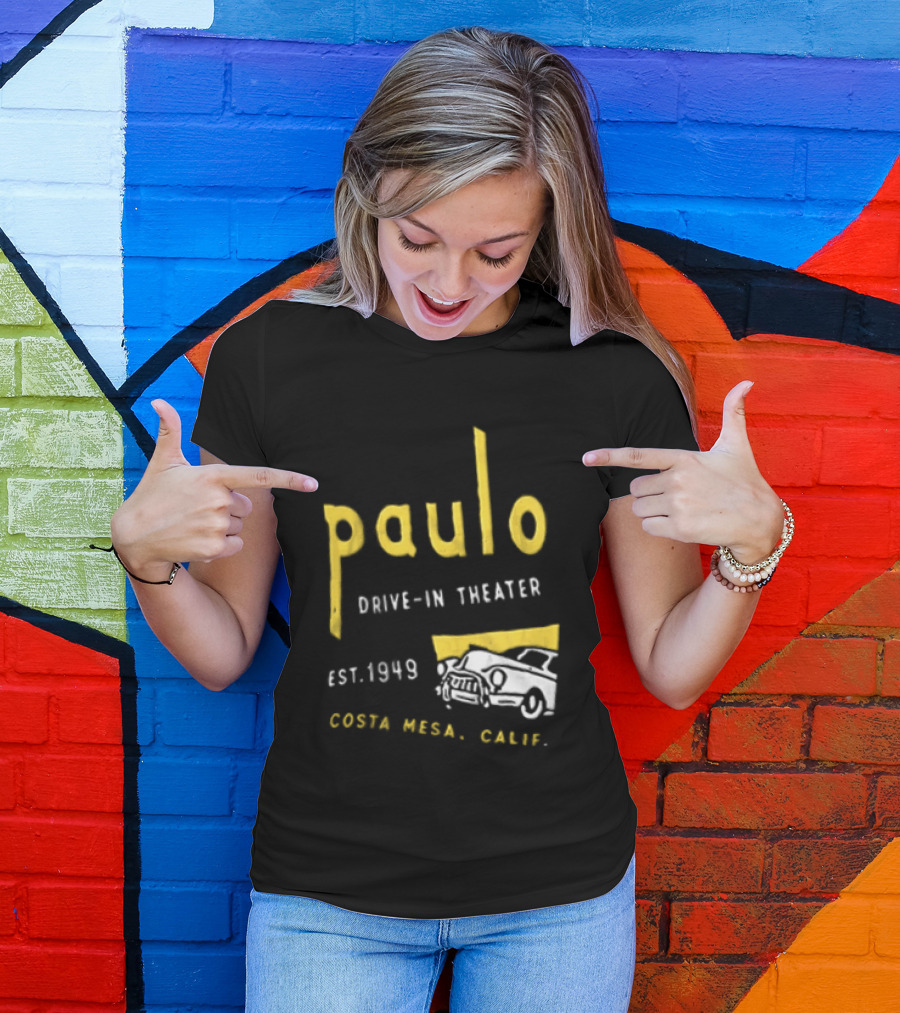 Paulo Drive In Theater Est 1949 Costa Mesa Calif Retro Car T-Shirt