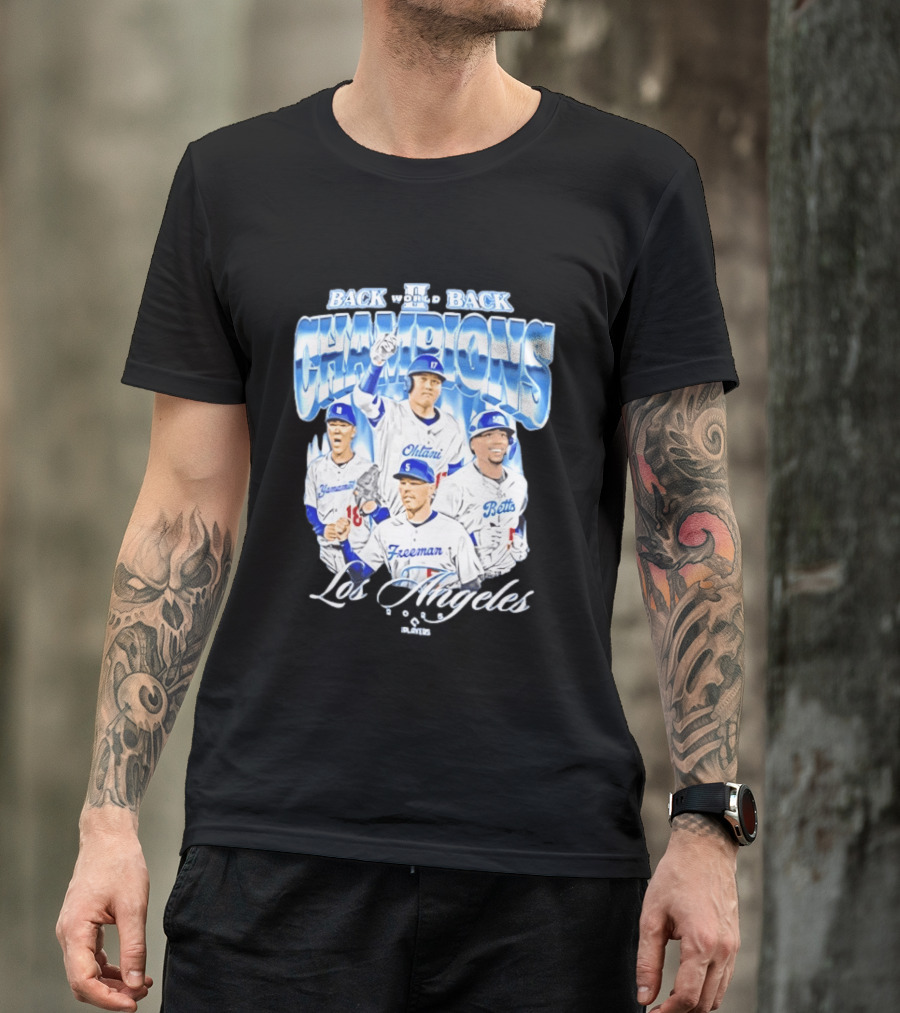 Los Angeles Back To Back Champions Ohtani Freeman Betts 2025 T-Shirt