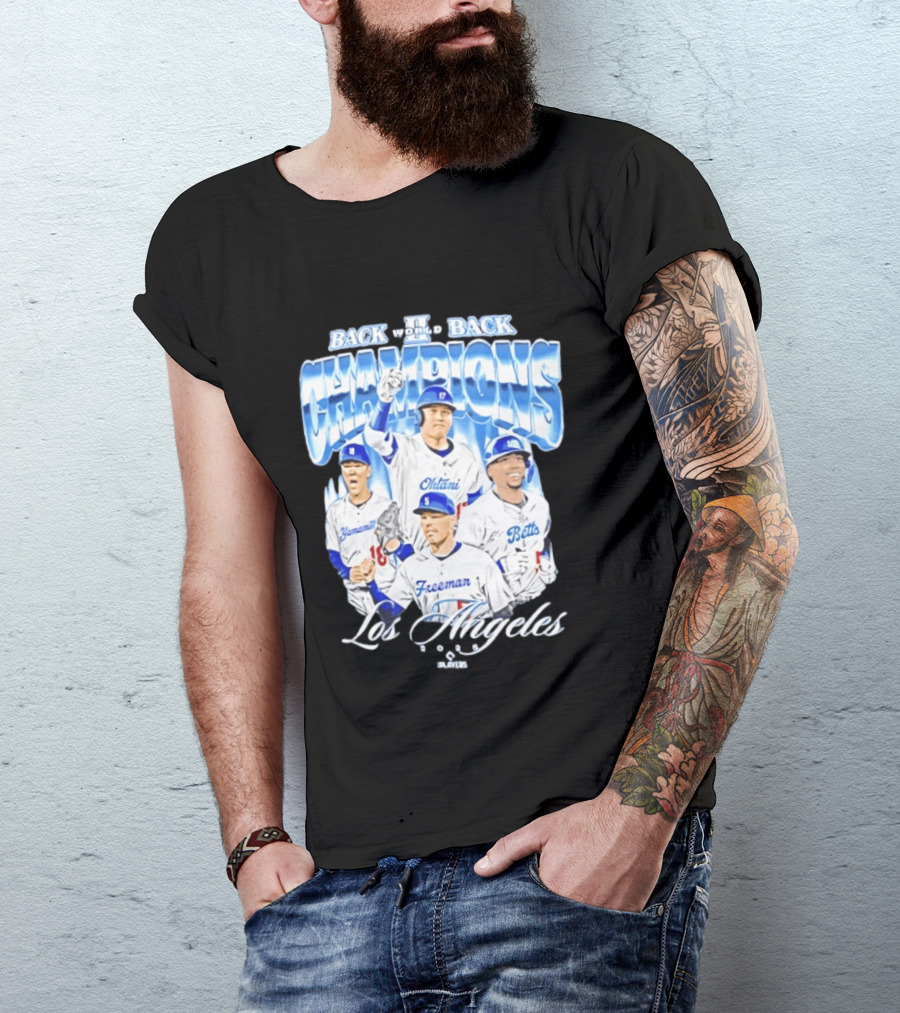 Los Angeles Back To Back Champions Ohtani Freeman Betts 2025 T-Shirt