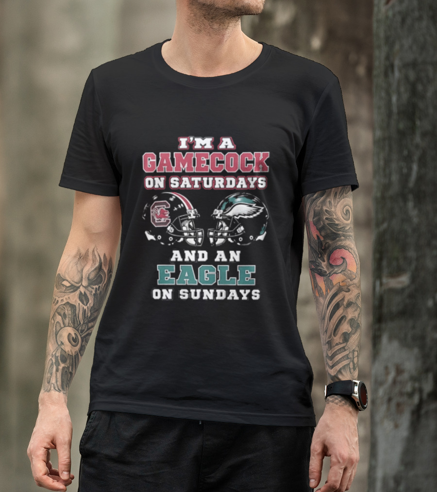 South Carolina Gamecock Saturdays Philadelphia Eagles Sundays Fan T-Shirt
