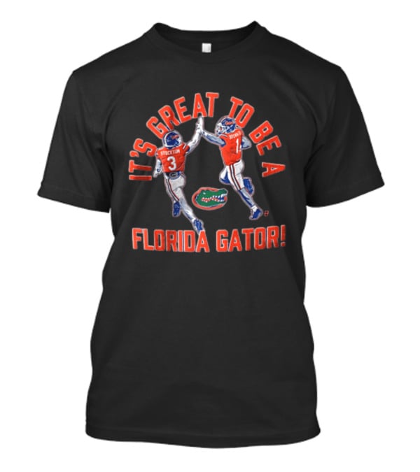 Florida Gators It's Great To Be A Gator Stockton Brown High Fiving Football Players T-Shirt