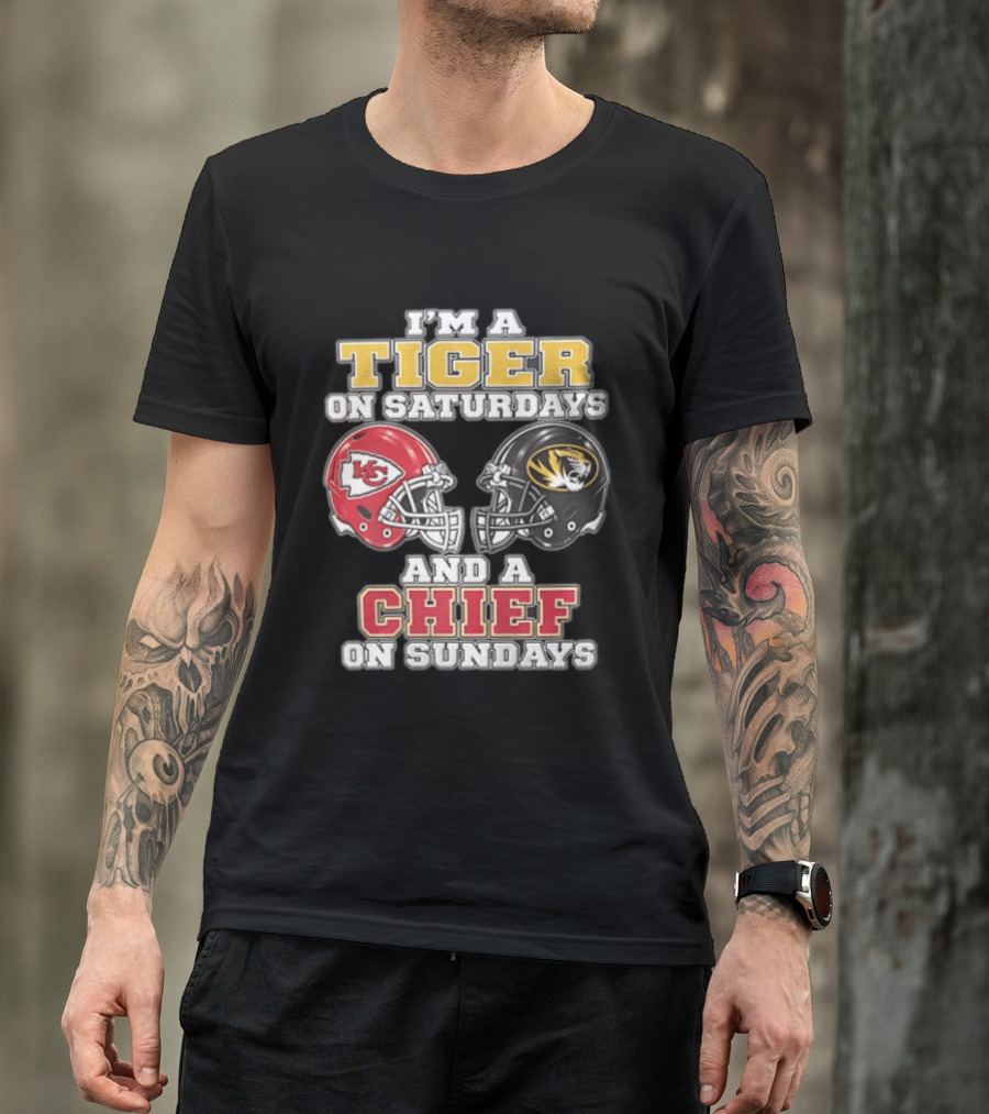I'm A Tiger On Saturdays On And A Chief On Sundays Kansas City Missouri T-Shirt
