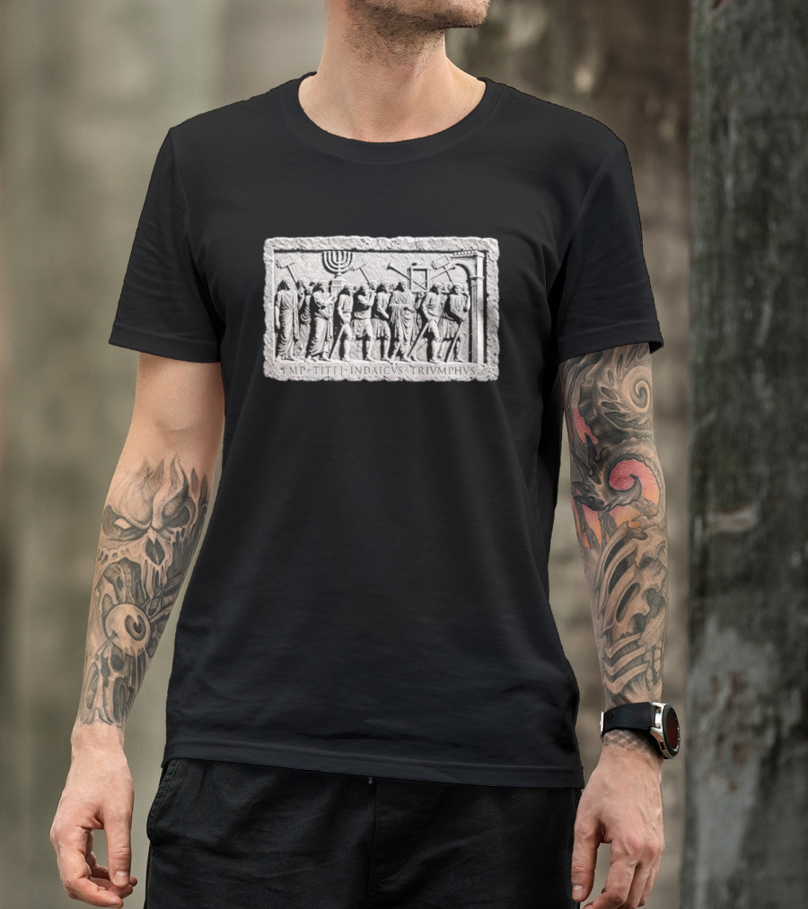 Myron Gaines Arch Of Titus IMP TITI INDAICVS TRIVMPHVS Menorah Roman Relief T-Shirt