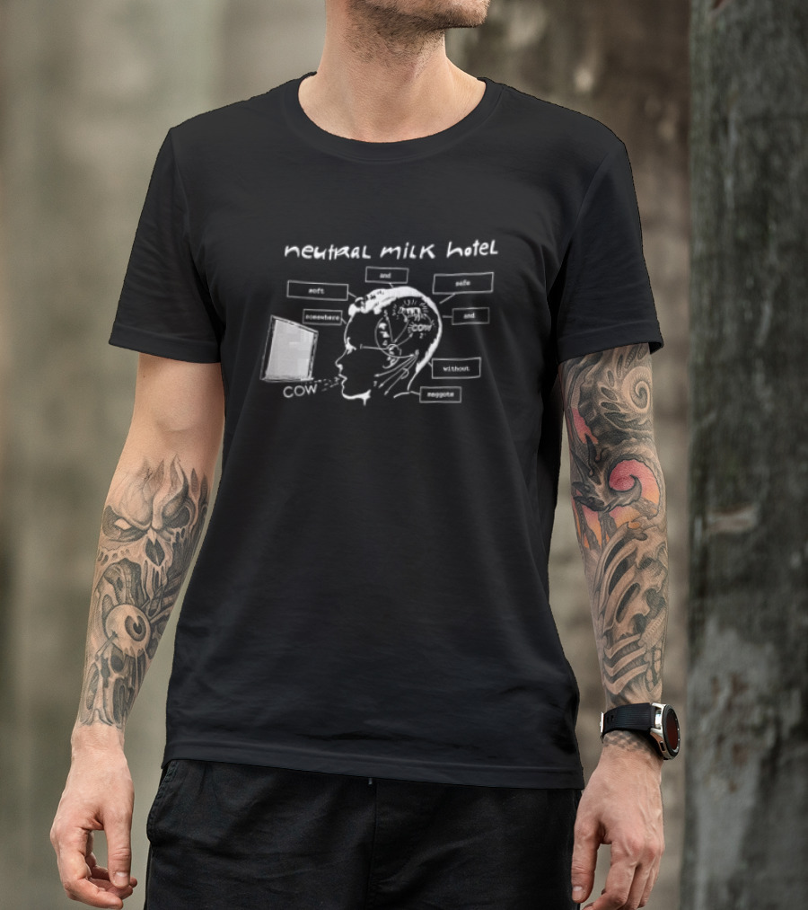 Neutral Milk Hotel Cow Head Diagram Line Soft And Safe Confirmed Concepts Maggots T-Shirt