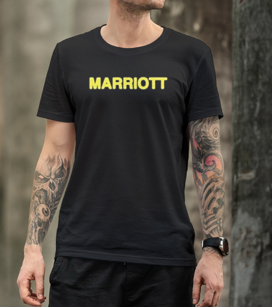 James Marriott Sticker Collage Black Marriott Yellow T-Shirt