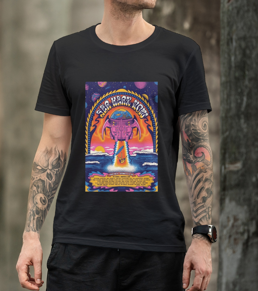 Sea Hear Now Asbury Park September 19 20 2026 The Strokes Mumford & Sons Psychedelic Spaceship Surf T-Shirt