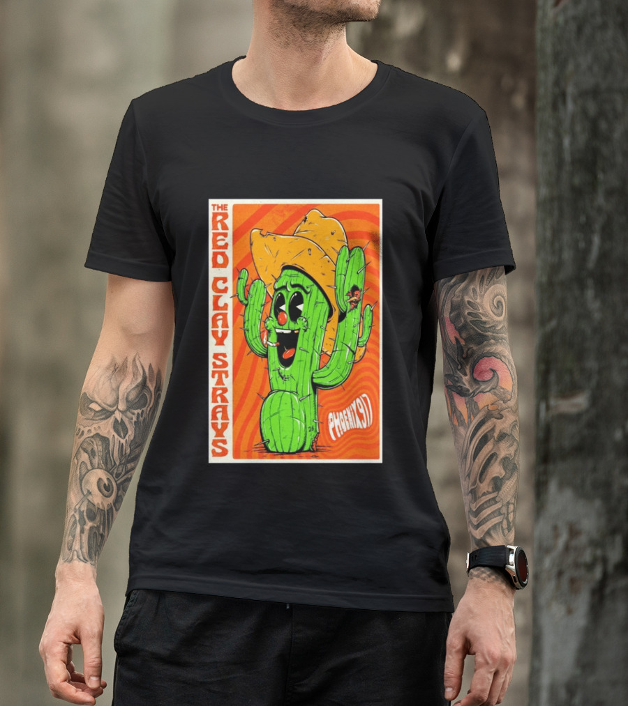 The Red Clay Strays Phoenix Cactus Character 2026 Desert Diamond Arena T-Shirt