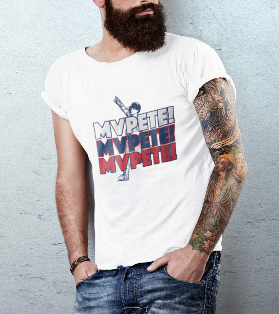 MVPETE Baseball Player Pointing Up Repeated T-Shirt