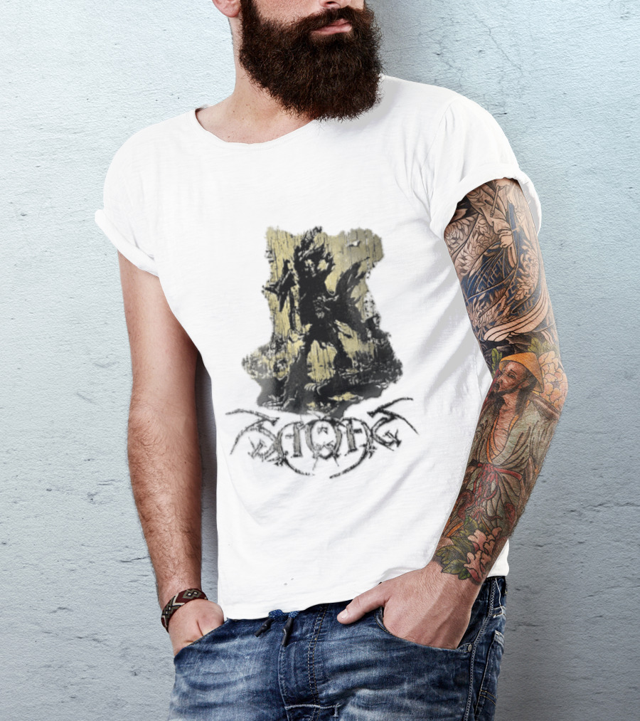 Savatage Skeleton Reaper Flying V Guitar Gold Distressed T-Shirt