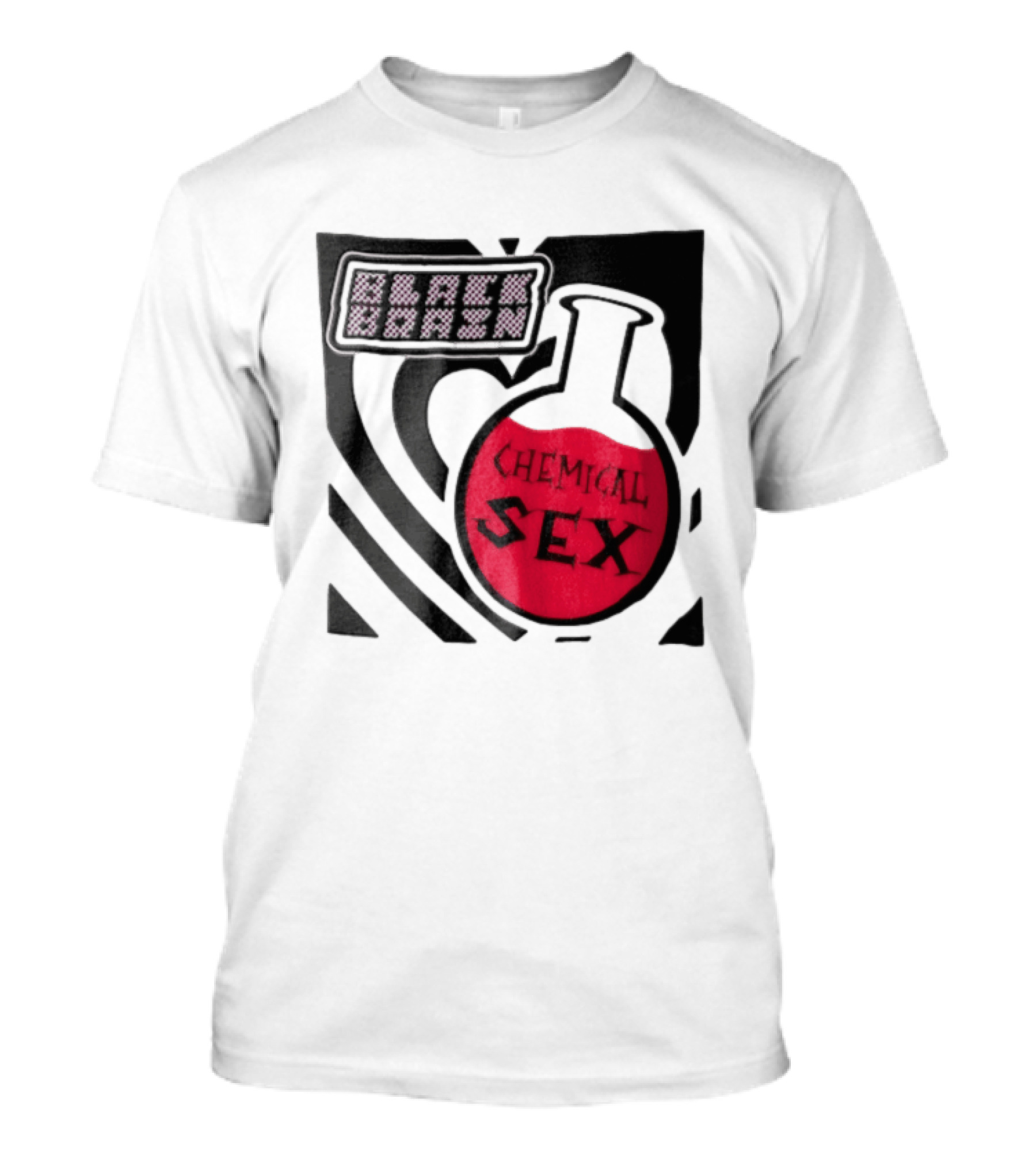 Black Brain Chemical Sex Halftone Heart Flask T-Shirt