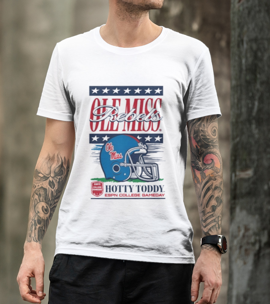 Ole Miss Rebels Helmet Hotty Toddy ESPN College Gameday T-Shirt