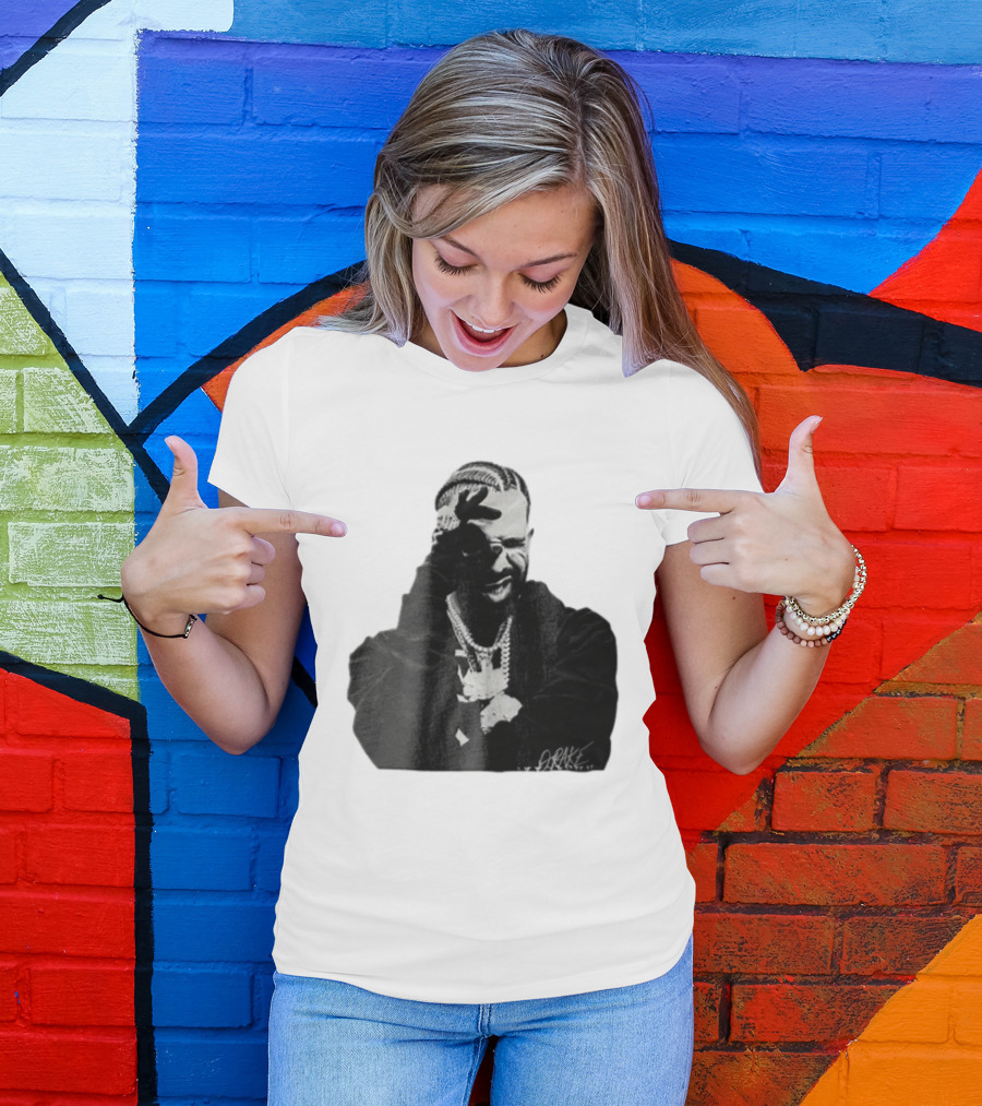 Drake Halftone Rapper Chains Gloves T-Shirt