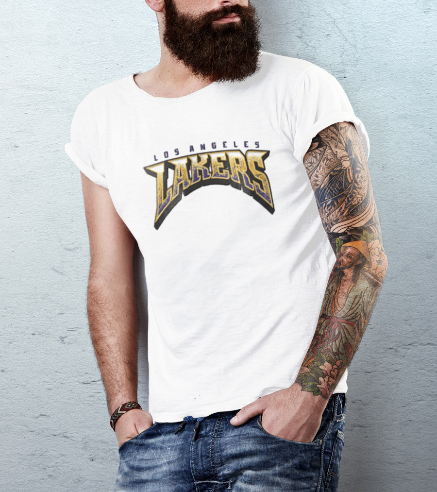 Los Angeles Lakers NBA Distressed Arched Block T-Shirt