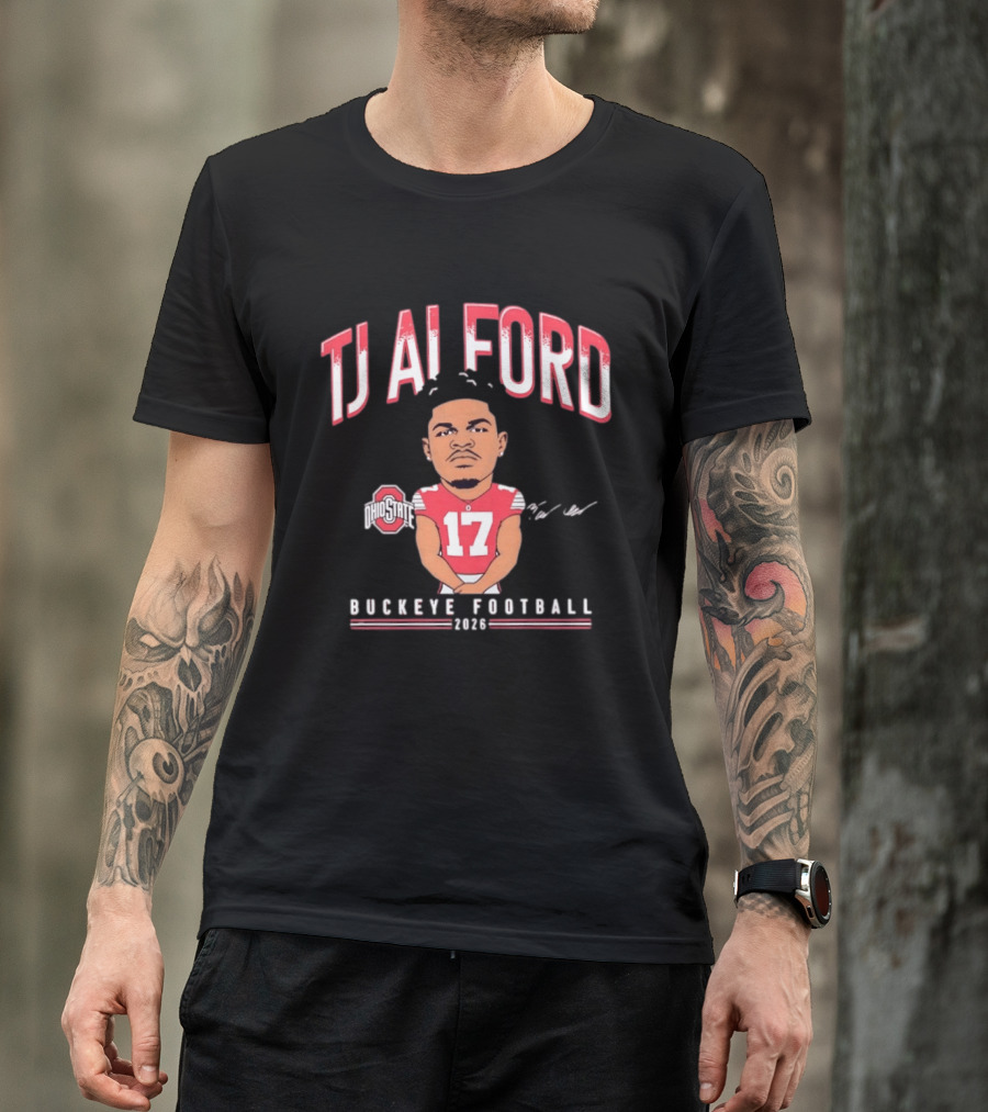 TJ Alford 17 Ohio State Buckeye Football 2026 Caricature T-Shirt