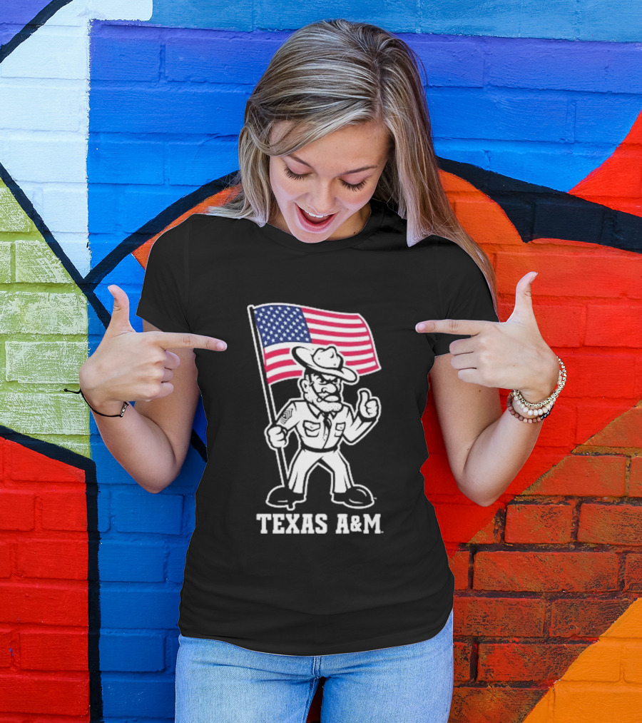Texas A&M Ol' Sarge 2026 American Flag T-Shirt