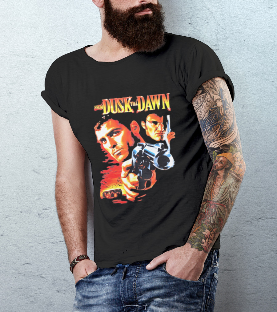 From Dusk Till Dawn Movie Artwork With Two Armed Characters T-Shirt