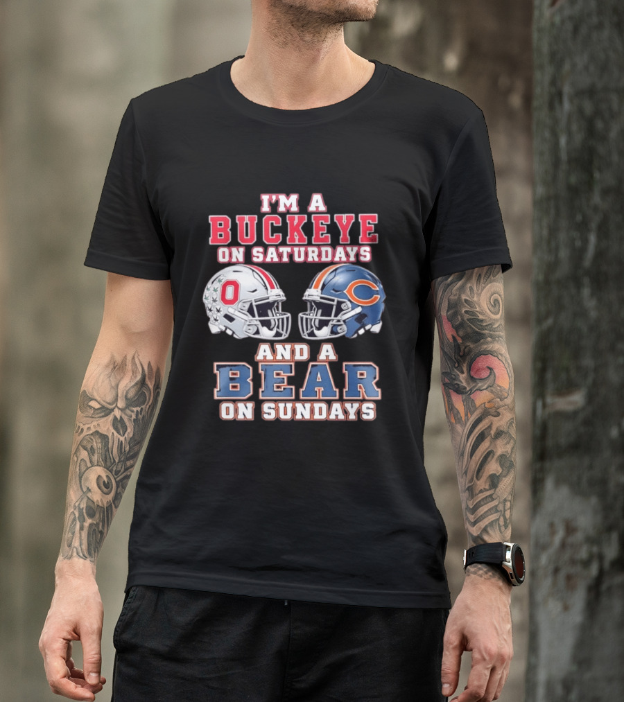 Ohio Buckeyes Saturdays Chicago Bears Sundays Football Rivalry T-Shirt