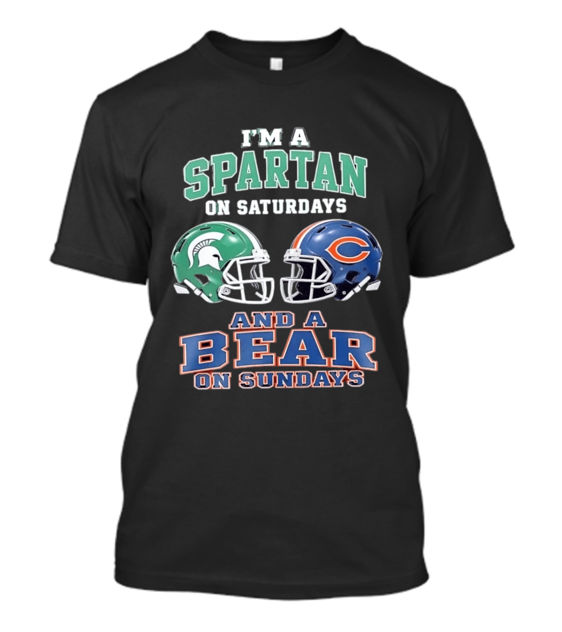I'm A Spartan On Saturdays Bear Helmet Sundays T-Shirt