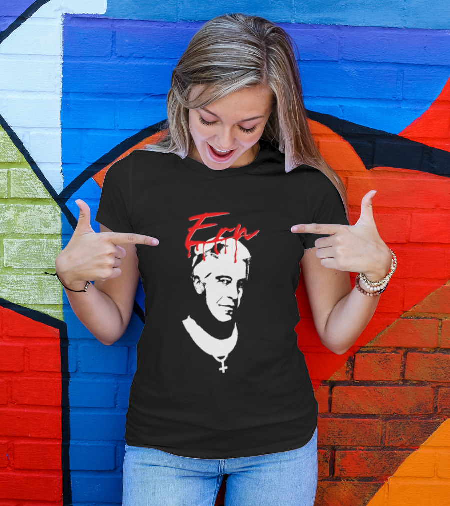 Epstein Priest With Dripping Red T-Shirt