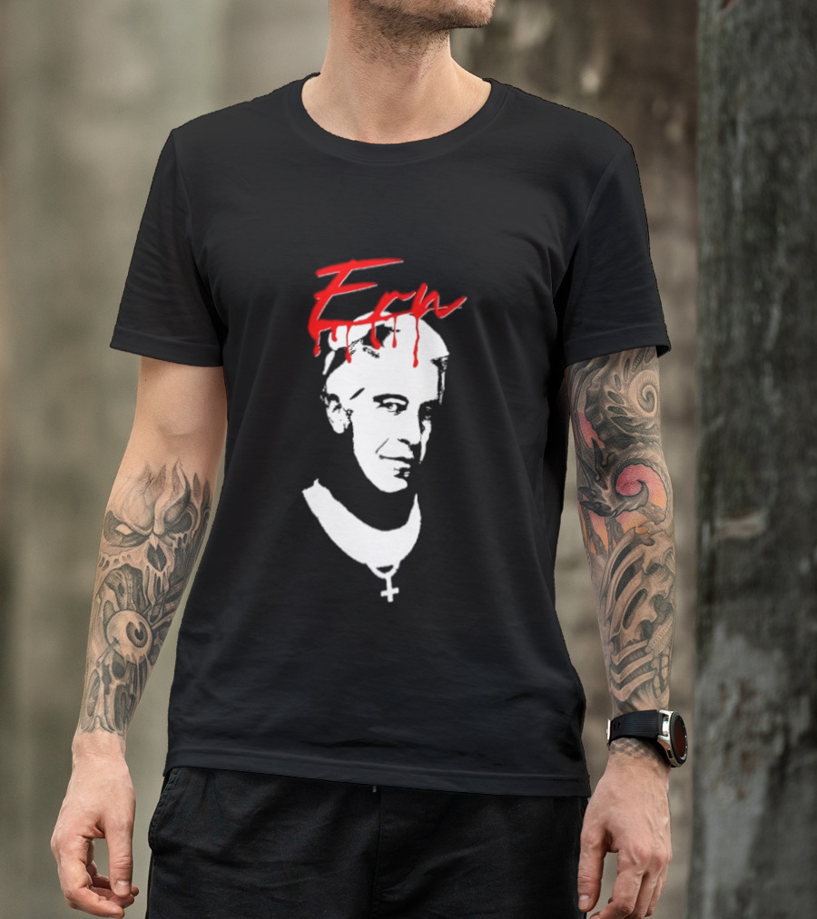 Epstein Priest With Dripping Red T-Shirt