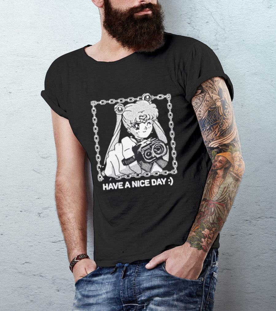 Sailor Moon Have A Nice Day Chain Frame Camera T-Shirt