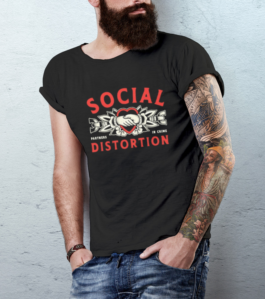 Social Distortion Partners In Crime Heart With Roses T-Shirt
