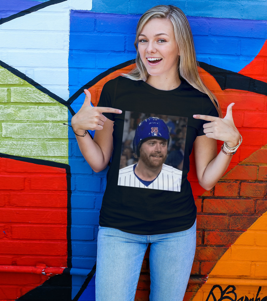 Taylor Davis Cubs Number 15 Helmet Stare T-Shirt