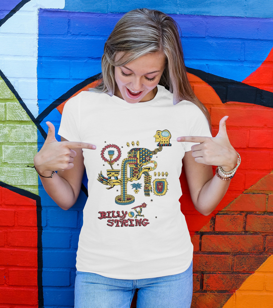 Billy Strings Store Surreal Psychedelic Art With Abstract Face And Colorful T-Shirt
