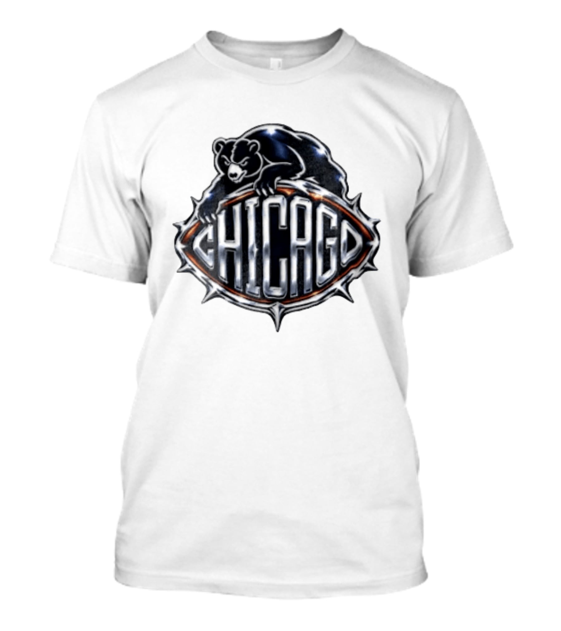 Chicago Bears Black Bear Crouching Over T-Shirt