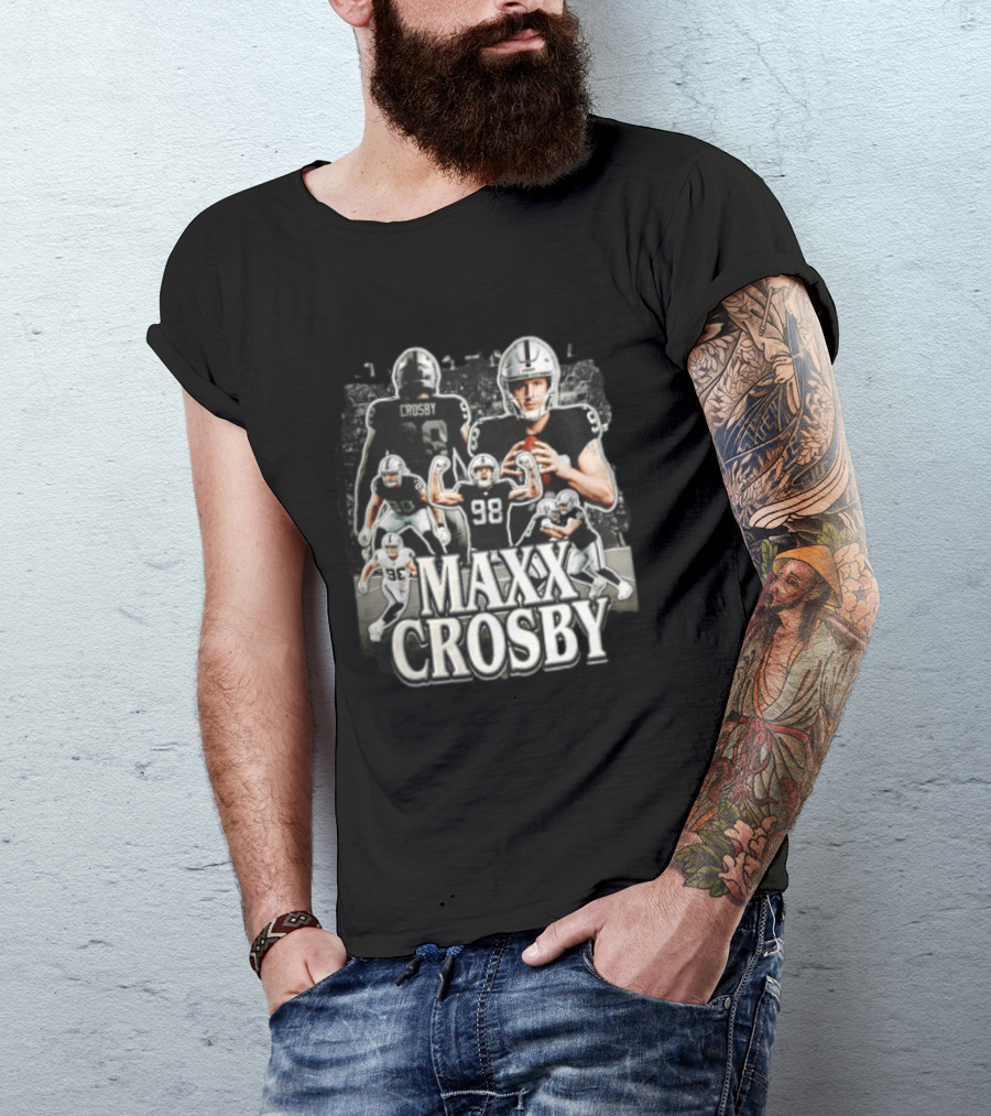 Las Vegas Raiders Maxx Crosby Multiple Action Poses Football Player T-Shirt