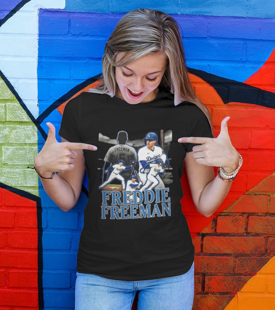 Los Angeles Dodgers Freddie Freeman Baseball Player Action Shots T-Shirt