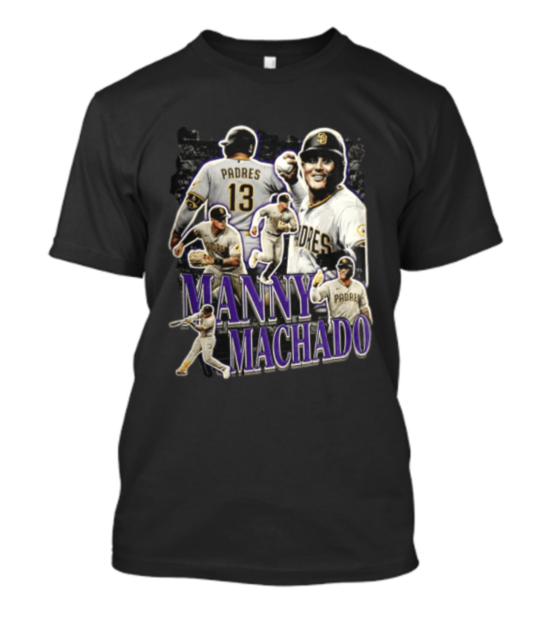 Manny Machado San Diego Padres MLB Baseball Star Player Collage T-Shirt