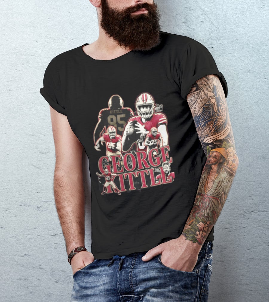 San Francisco 49ers George Kittle Number 85 Football Collage T-Shirt