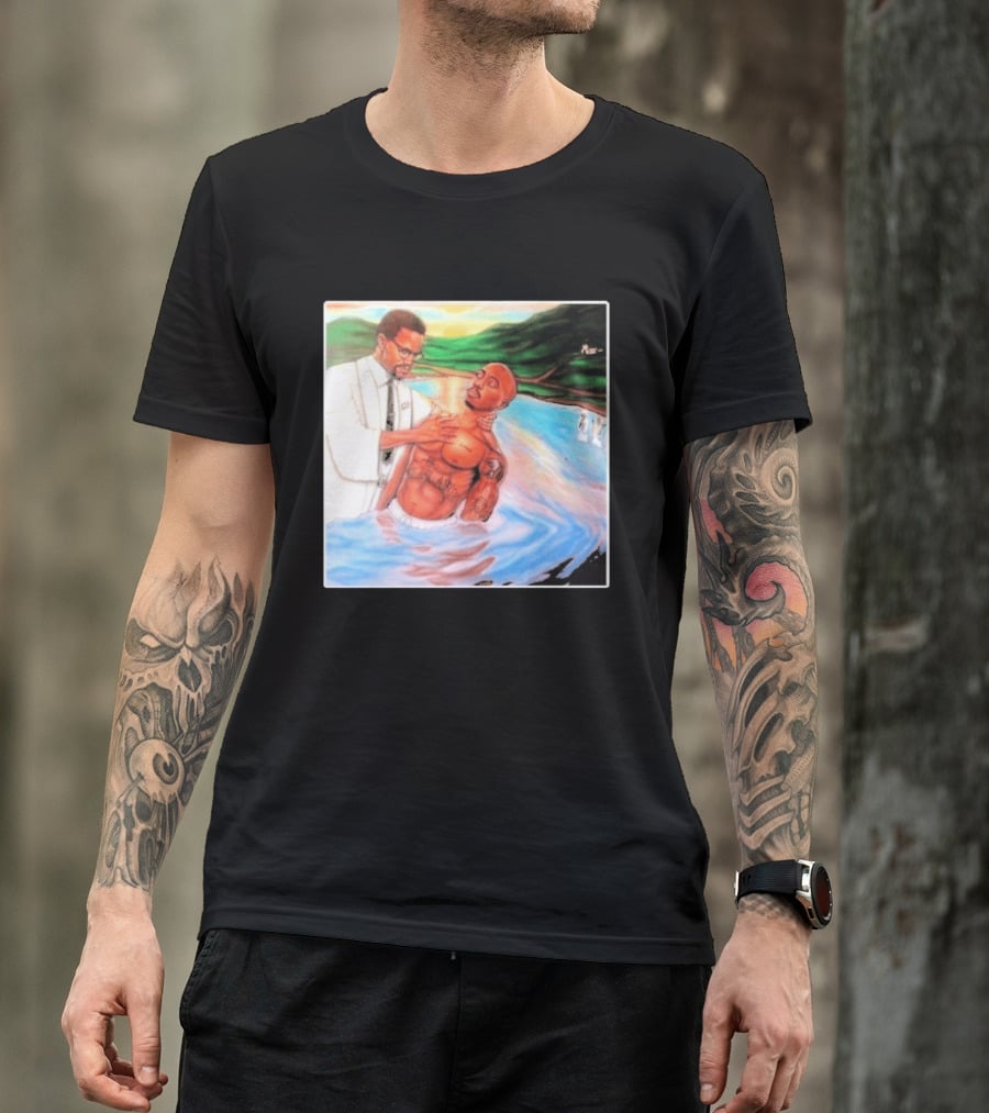 Tupac Shakur Baptism Imagery With Spiritual Symbolism T-Shirt