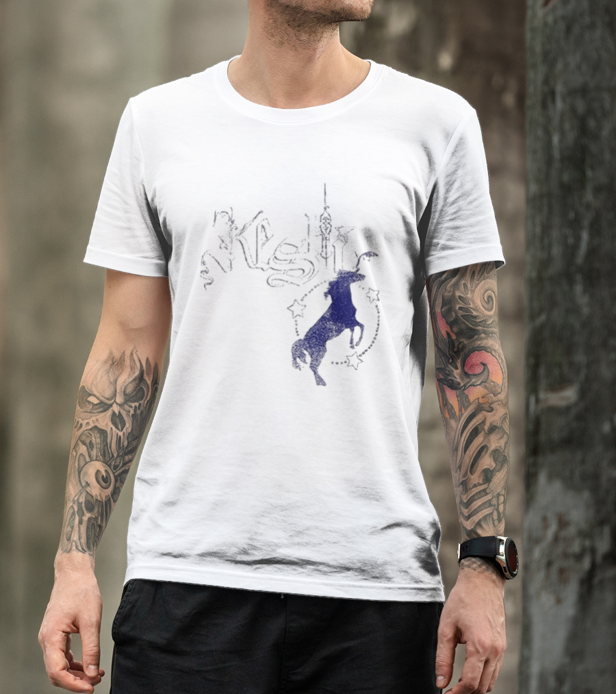 Keshi Stallion Star Circle Horse Blue T-Shirt