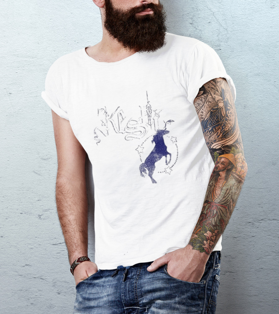 Keshi Stallion Star Circle Horse Blue T-Shirt