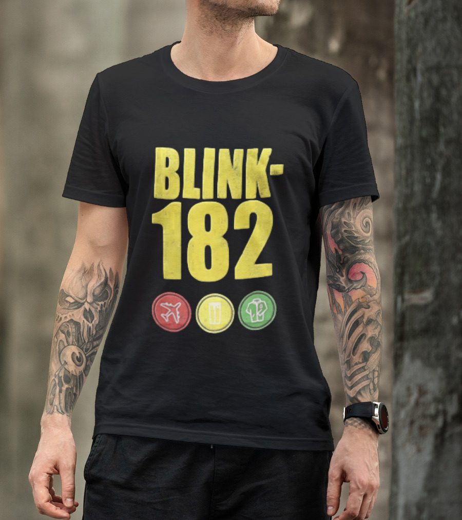 Blink 182 Yellow Airplane Glass T-Shirt