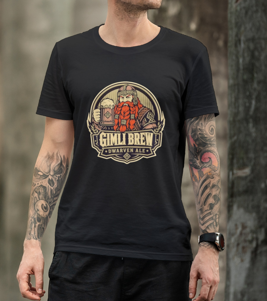 Gimli Brew Dwarven Ale Beer Mythical Fantasy Adventure T-Shirt
