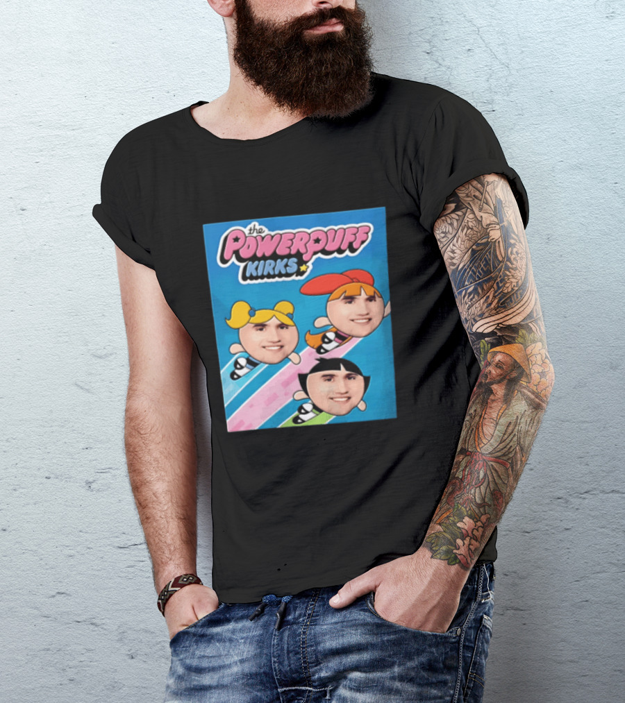 The Powerpuff Kirks Cartoon Characters Flying Faces T-Shirt