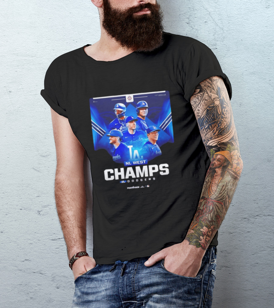 Los Angeles Dodgers NL West Champs 2026 Postseason Player Collage T-Shirt
