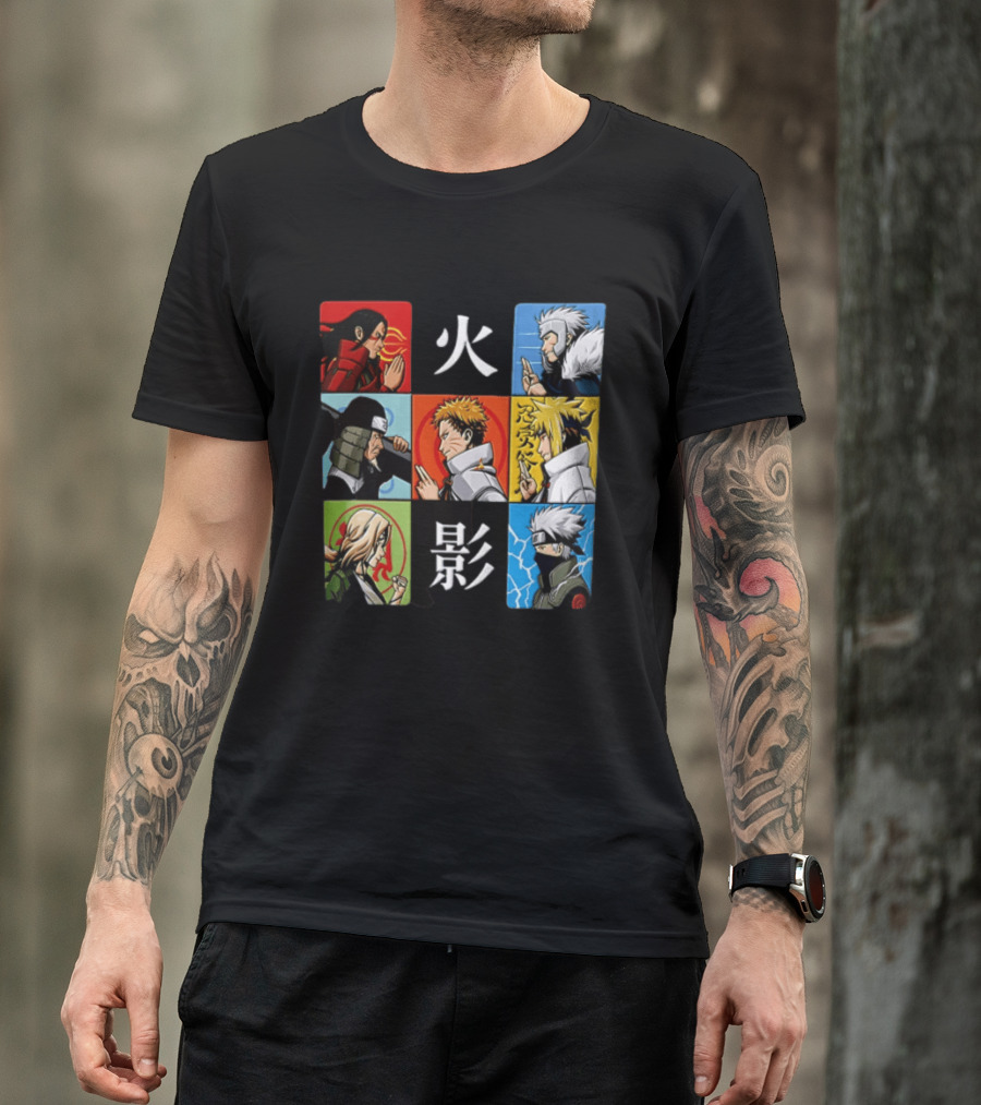 Naruto Leaf Village Hokage Characters Japanese T-Shirt