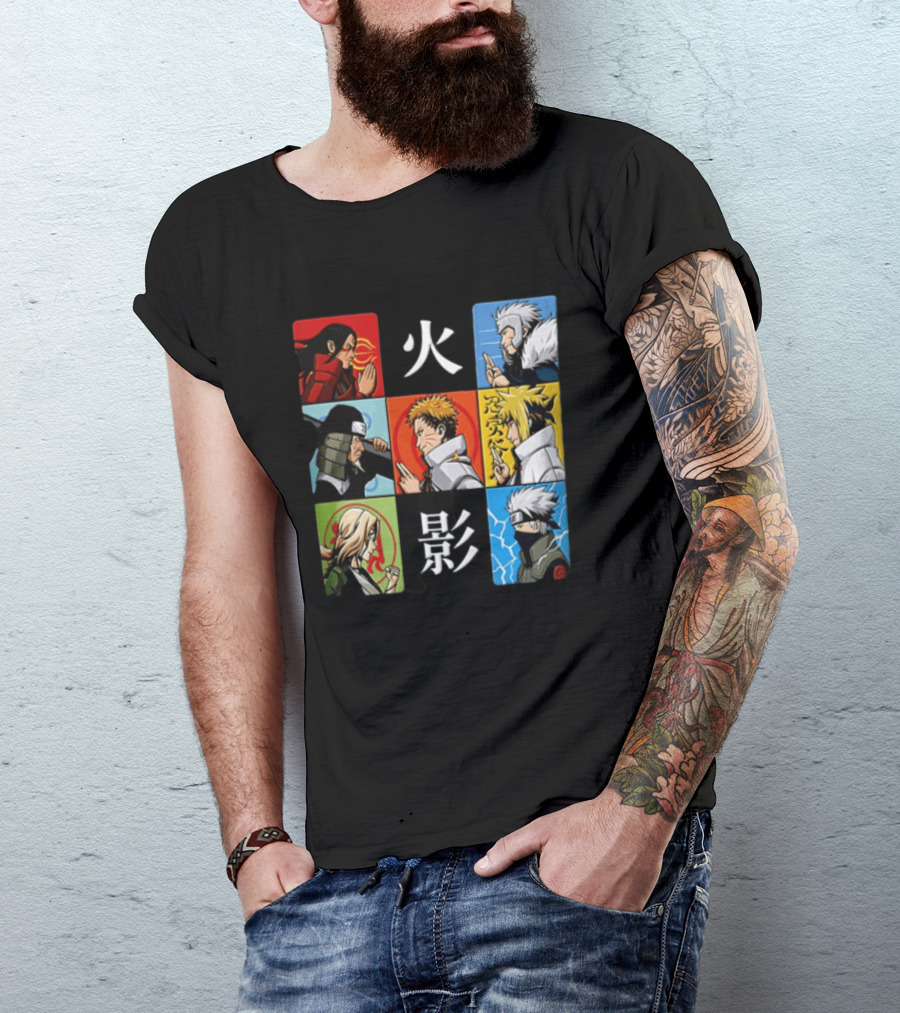 Naruto Leaf Village Hokage Characters Japanese T-Shirt