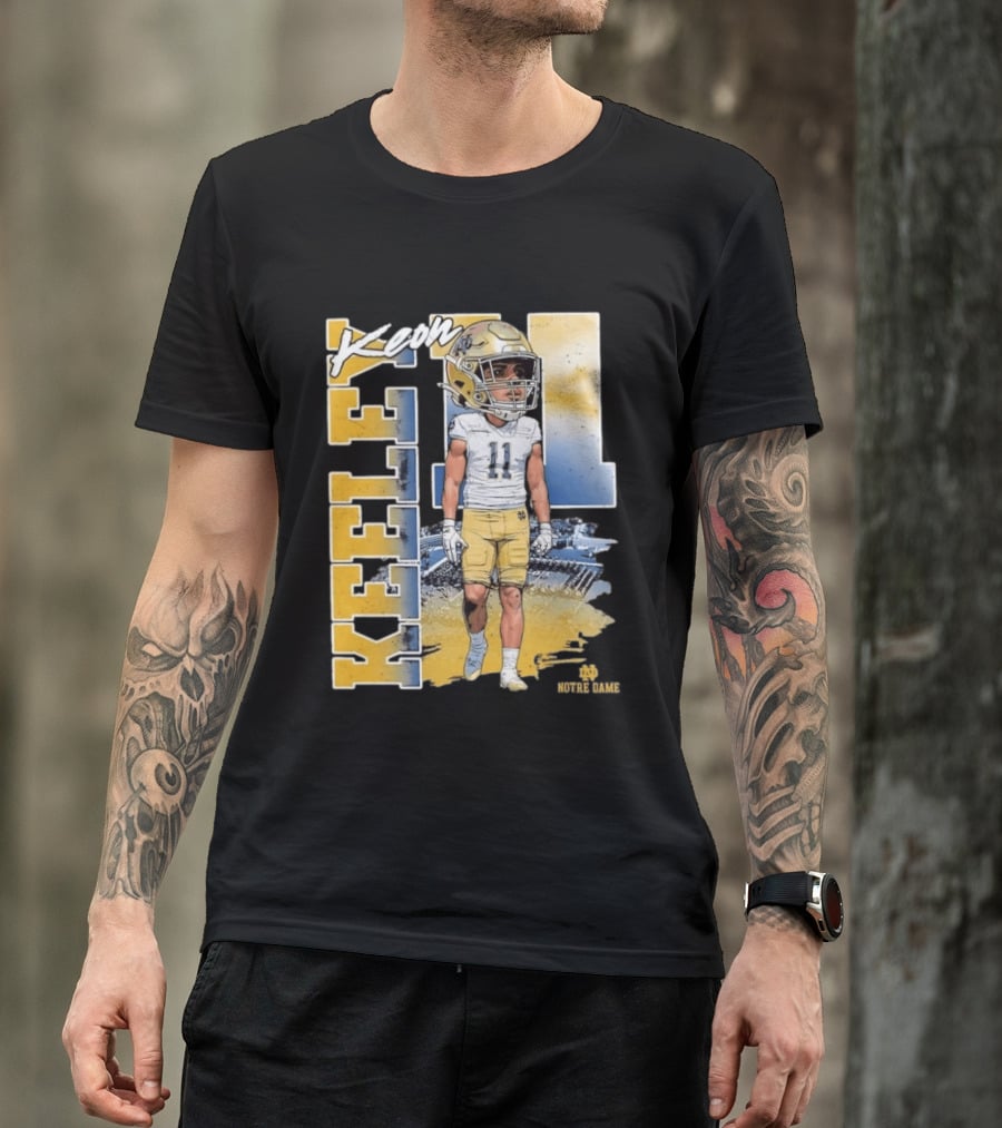 Notre Dame Fighting Irish Keon Keeley No 11 NCAA Football Caricature T-Shirt