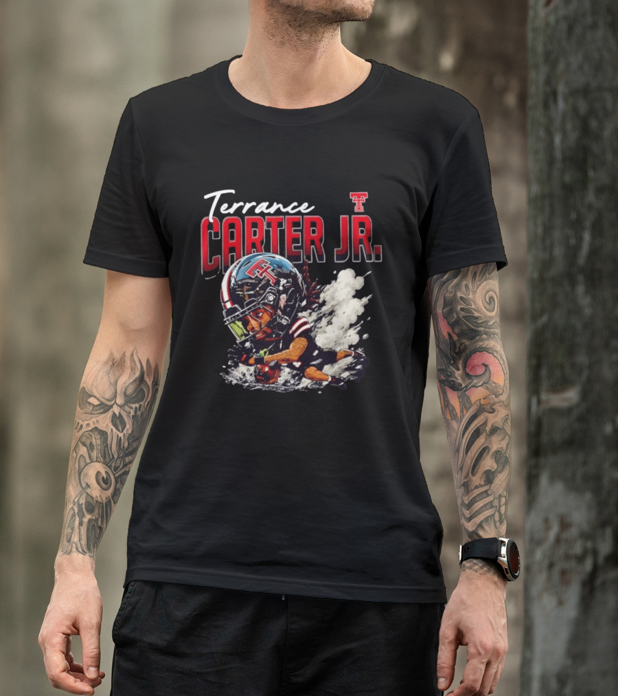 Terrance Carter Jr Texas Tech Red Raiders NCAA Football Bobblehead Caricature T-Shirt