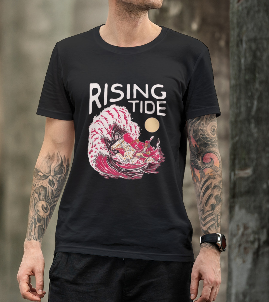 Rising Tide The Great Wave Off Kanagawa Samurai Rider T-Shirt