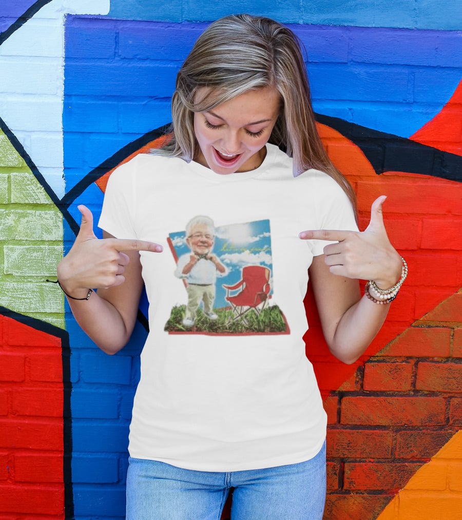 John Chungus Store The John Chungus Show Red Chair And Bowtie Outdoors Clouds Blue Sky T-Shirt