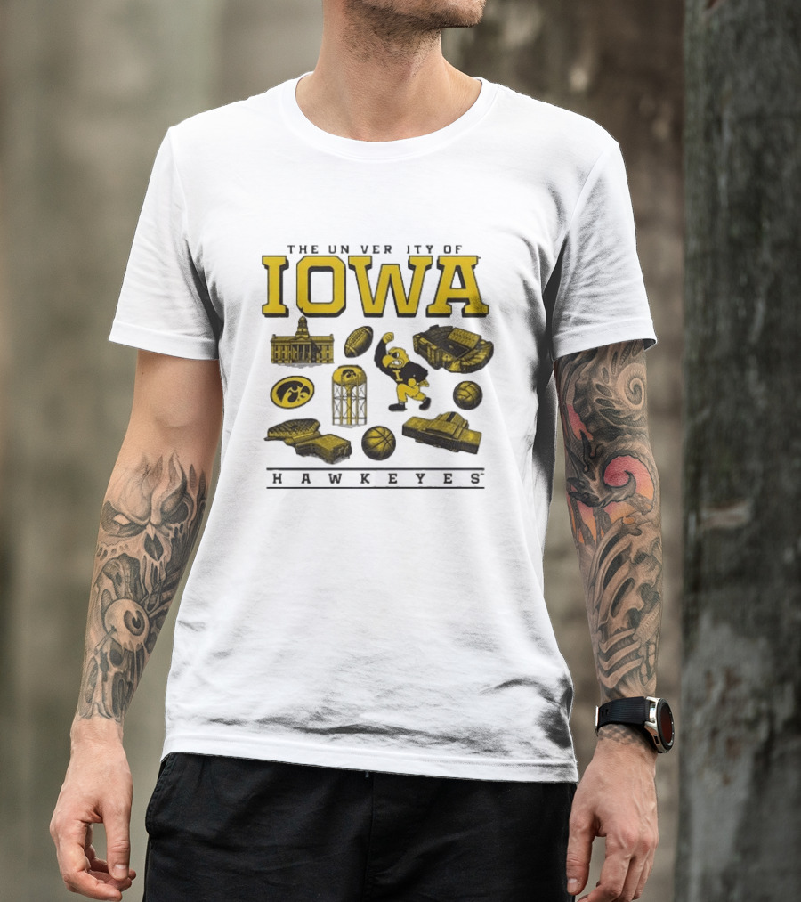 The University Of Iowa Hawkeyes Football Iconography Island T-Shirt