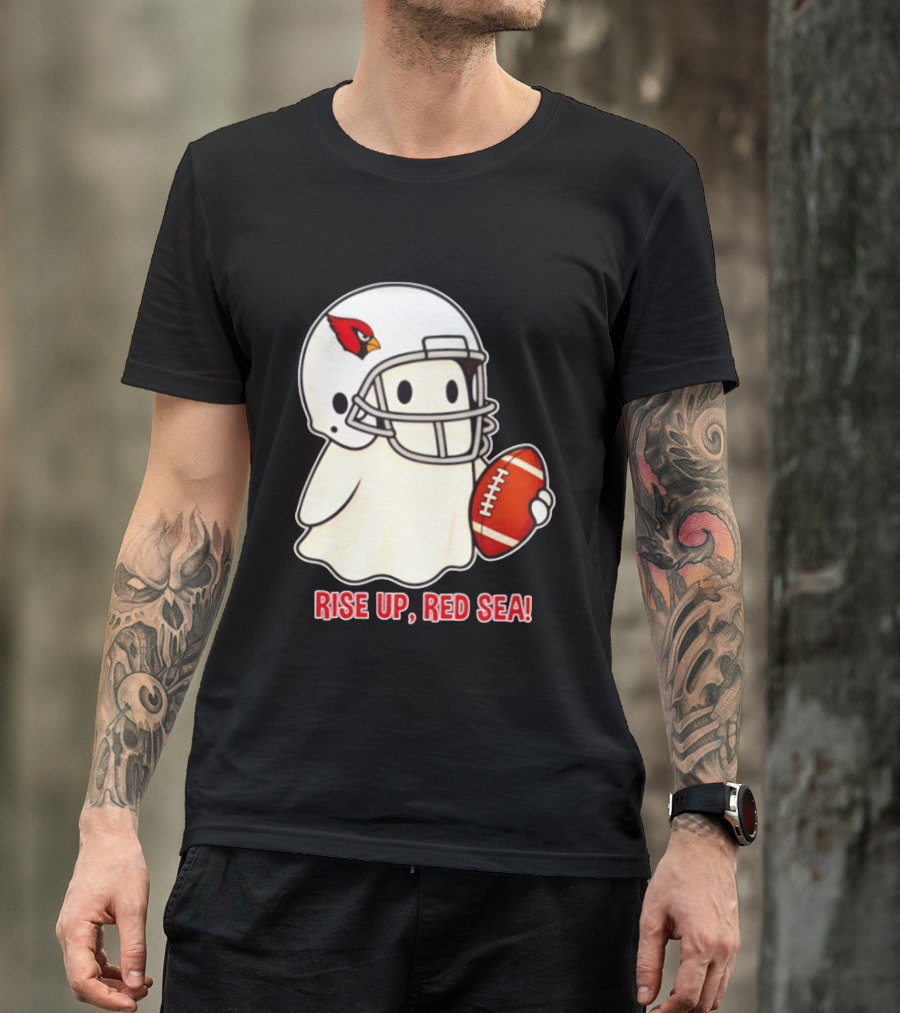 Arizona Cardinals Ghost Football Halloween Rise Up Red Sea 2026 T-Shirt