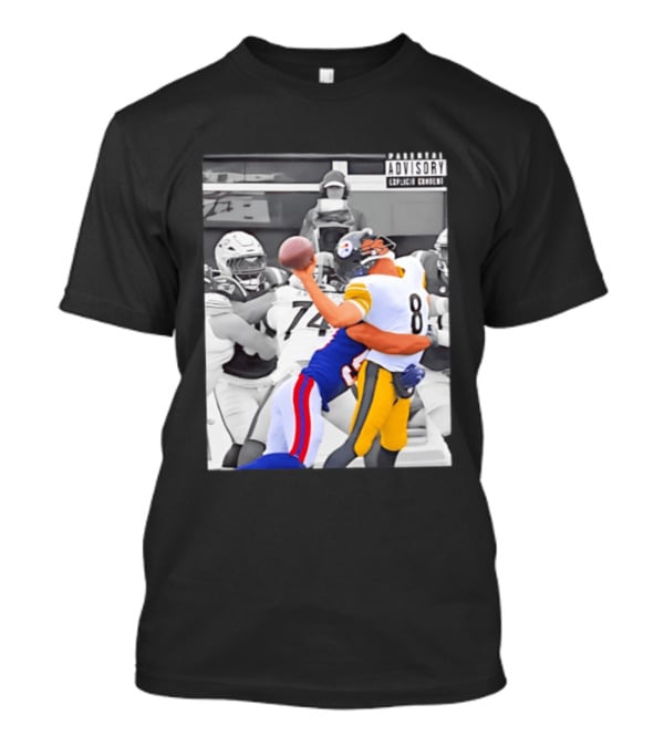 Pittsburgh Steelers Quarterback Sacked By Rival Team With Parental Advisory T-Shirt